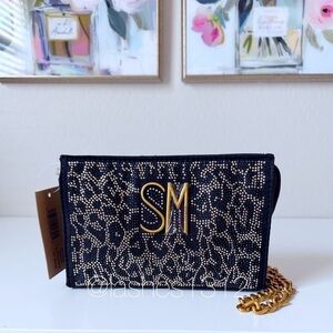 STEVE MADDEN Bag BJAYDA Crossbody Clutch  - Black Leopard Rhinestone